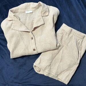 Altard state gauze cotton shorts set and top